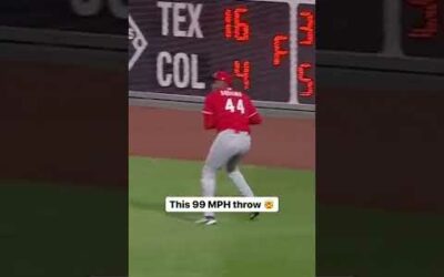 An absolute CANNON!!! 99 mph outfield throw!!