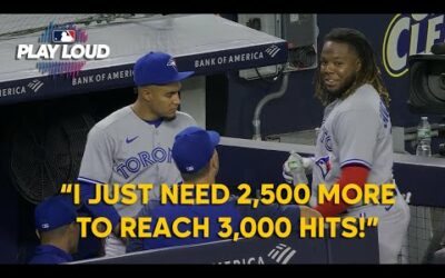 MIC’D UP for Vlad Jr’s wholesome reaction to 500th hit with Blue Jays teammate Santiago Espinal!