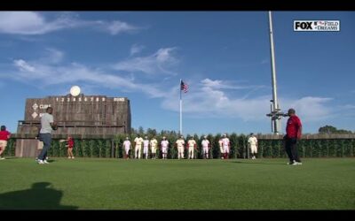 Reds & Cubs players and legends emerge from corn field at MLB at Field of Dreams