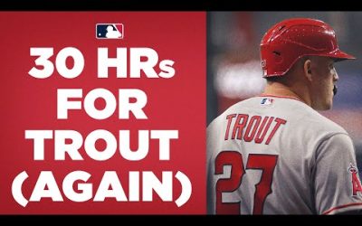 30 again for Mike Trout!!! Angels’ slugger’s 6th time reaching 30 HRs in a season!!