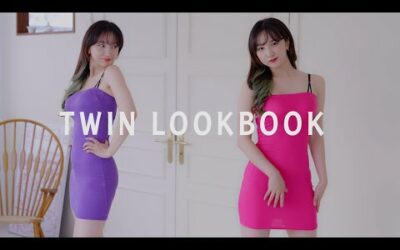 (4K 고화질) 카메라가 따라다니는 타이트한 미니 원피스 룩북 직캠 mini onepiece Lookbook 꽃송룩북