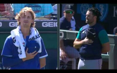 A national anthem standoff! Mariners’ Robbie Ray and Royals’ Luke Weaver have lighthearted showdown