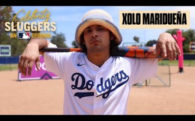 “I’M OUT HERE HITTING ZINGERS!” Xolo Maridueña (Cobra Kai) shows off Dodgers love on Celeb Sluggers!