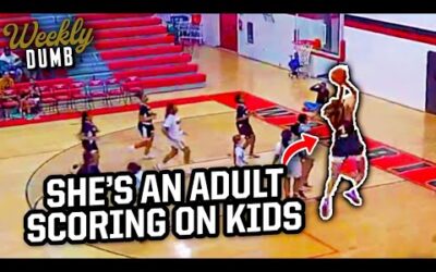 Adult coach subs in high school basketball game and blocks a kid | Weekly Dumb