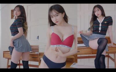 (4K 세로룩북) 스쿨룩 + 스타킹 잘보입니다 남심저격 코피팡❤ 고화질 룩북 언더웨어 룩북 직캠 Underwear LOOKBOOK 꽃송 룩북