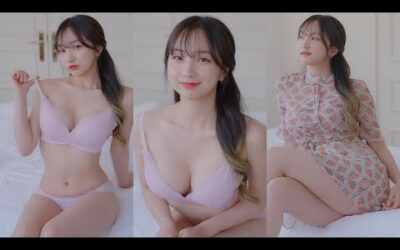 (4K 세로룩북) 후방주의❤ 모델 꽃송 란제리 원피스 룩북 | 언더웨어 룩북 직캠 레전드 | bikini underwear Lookbook