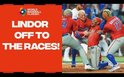 Francisco Lindor turns on the BURNERS and SPRINTS all the way home for Team Puerto Rico!