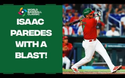 Isaac Paredes LAUNCHES this ball over the left field wall for Team Mexico!