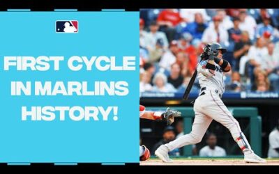 Luis Arráez hits for the FIRST CYCLE in Marlins history!