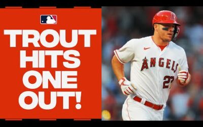 Mike Trout HITS ONE high, far and gone!