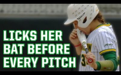 Licking the bat before every pitch and other softball happenings, a breakdown