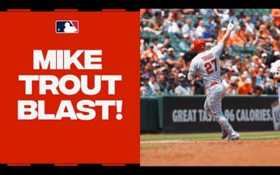 OUT IN A HURRY! Mike Trout hits a bullet home run over the left field wall at Camden Yards!