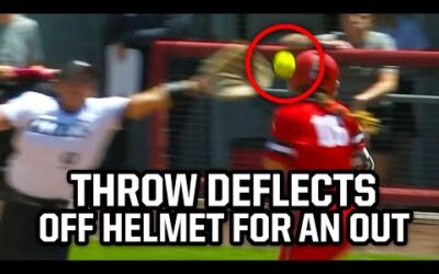 Ball deflects off runner’s helmet for an out and other softball stuff, a breakdown