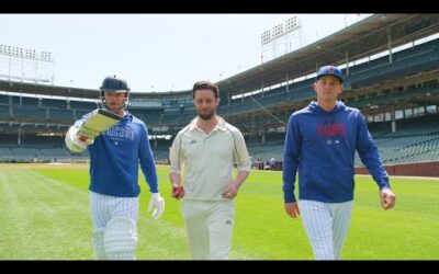 Cubs players try CRICKET with FELIX WHITE for the FIRST TIME! | ROAD TO THE LONDON SERIES