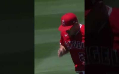 Mike Trout BRINGS ONE BACK!! He robs a home run in style!