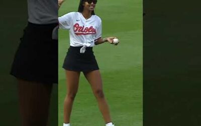 LSU star Angel Reese delivered a first pitch in her native Baltimore.