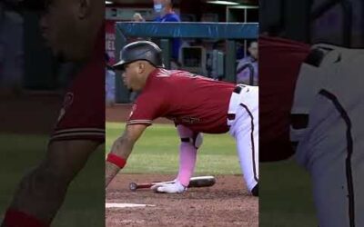 Ketel Marte hit the deck hard after this WICKED slider!! 🤣