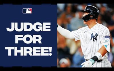 Aaron Judge clobbers THREE homers in one game!