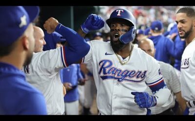 Adolis García CRUSHES one to get the Rangers on the board in ALCS Game 4!