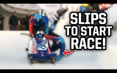 Bobsledder falls out at beginning of race, a breakdown