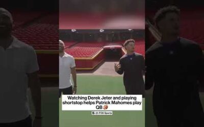 Those sidearm throws from Patrick Mahomes? You can thank Derek Jeter. 😂 🎥: FOX Sports