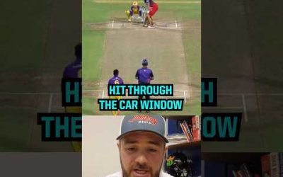 Batter breaks display car window