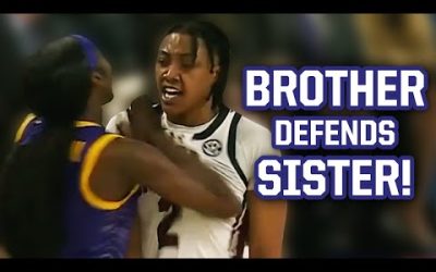 Brother jumps on court to defend sister during LSU vs. South Carolina game, a breakdown