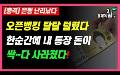 [[충격] 은행 난리났다! 오픈뱅킹 탈탈 털렸다!!! 한순간에 내 통장 돈이 싹~다 사라졌다!]#3.1경제독립tv