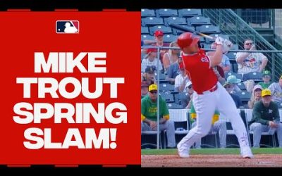 GRAND SLAM ALERT: Mike Trout goes deep for his FIRST HOME RUN of Spring Training