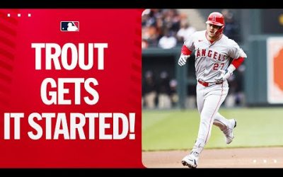 Mike Trout hits the FIRST HOMER of Opening Day!