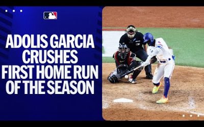 SOUND ON! Adolis García CRUSHES his first home run of the season!