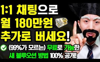 [2024 새로운 부업] 집에서 채팅으로 월30~180만원 돈버는 방법 (나이 학력 무관! 99.9%가 모르는 블루오션! 지금 당장 따라해보세요)