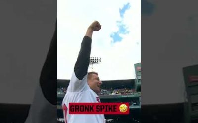 An epic first pitch from Gronk 😤