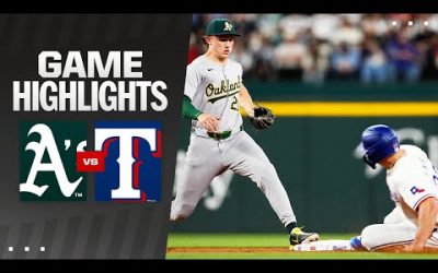 A’s vs. Rangers Game Highlights (4/9/24) | MLB Highlights