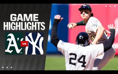 A’s vs. Yankees Game Highlights (4/22/24) | MLB Highlights