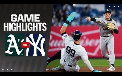 A’s vs. Yankees Game Highlights (4/25/24) | MLB Highlights