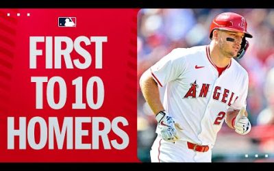 Mike Trout clobbers his 10th homer of the season! (First player in MLB to reach 10 homers!)