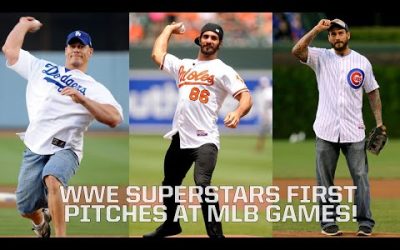 WWE Superstars first pitches! (Ft. John Cena, Seth Rollins, LA Knight & more)