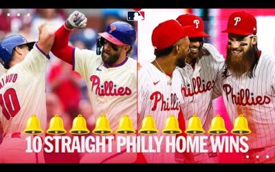 THE BELL WON’T STOP RINGING! 🔔 The Phillies have won 10 straight in Philly for 1st time since 2010!