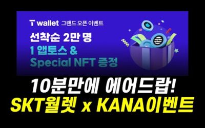 10분만에 에어드랍 받아가세요! 대기업에서 만든 SKT T월렛 x 카나랩스 이벤트