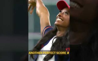 The GOAT has arrived 🐐 Simone Biles throws out the first pitch at Minute Maid Park.