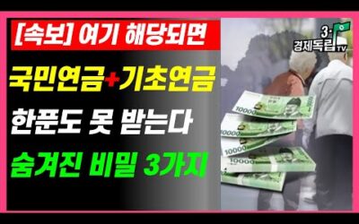 [속보]여기 걸리면 국민연금+기초연금 한푼도 못 받는다! 국민연금 공단이 알려주지 않는 숨겨진 비밀3가지 ]#3.1경제독립tv