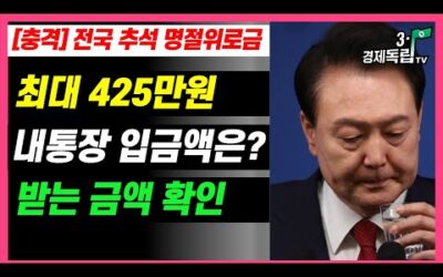 [충격]9월 추석명절지원금 425만원 받는데 내통장 입금 금액은? 전국 지역별 명절지원금 이렇게 됩니다]#3.1경제독립tv