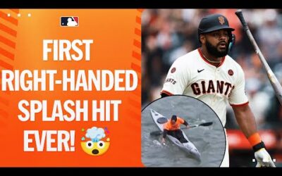 Into McCovey Cove by a righty! Heliot Ramos’ home run is the FIRST EVER right-handed splash hit!