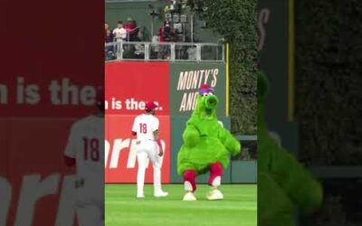 The Phillie Phanatic letting it all hang out at The Bank 😂