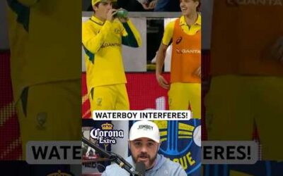 Waterboy gets in the way during cricket match, a breakdown #cricket #australia #fail #sports