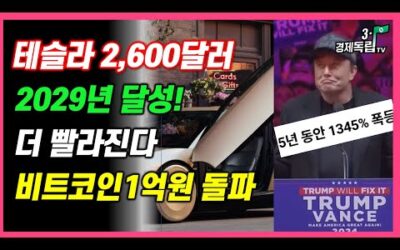 [테슬라 2600달러..2029년 달성?? 더 빨라진다… 비트코인 1억 돌파!!]#3.1경제독립tv