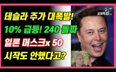 [테슬라 주가 대폭발!! 10% 급등!! 240 돌파!! 일론머스크 x 50, 시작도 안했다고?? ]#3.1경제독립tv