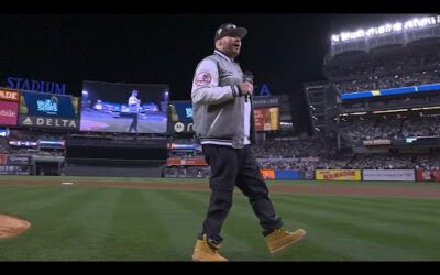 Fat Joe performs on the field at Yankee Stadium before World Series Game 3!