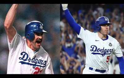 Freddie Freeman and Kirk Gibson hit HUGE walk-off home runs for the Dodgers in the World Series!